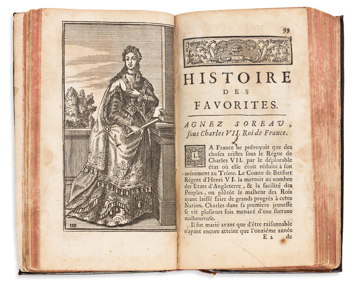 de La Roche-Guilhem, Anne (1644-1707 or 1710) History of Female Favorites, Two Copies in French & German.
